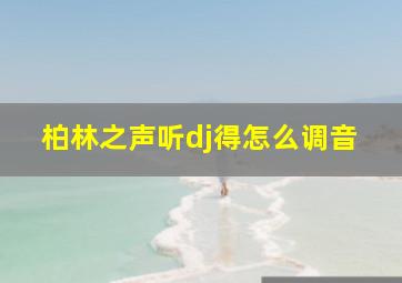 柏林之声听dj得怎么调音