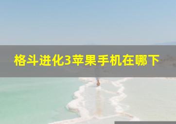 格斗进化3苹果手机在哪下