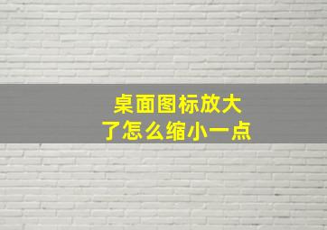 桌面图标放大了怎么缩小一点