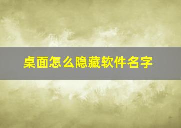 桌面怎么隐藏软件名字