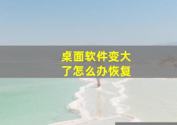 桌面软件变大了怎么办恢复