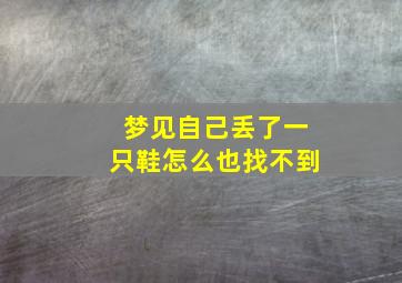 梦见自己丢了一只鞋怎么也找不到