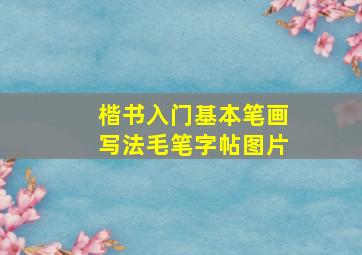 楷书入门基本笔画写法毛笔字帖图片