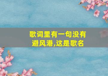 歌词里有一句没有避风港,这是歌名