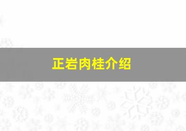 正岩肉桂介绍