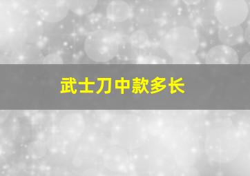 武士刀中款多长