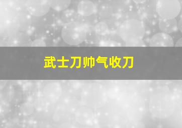 武士刀帅气收刀