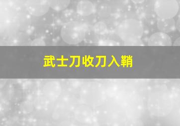 武士刀收刀入鞘