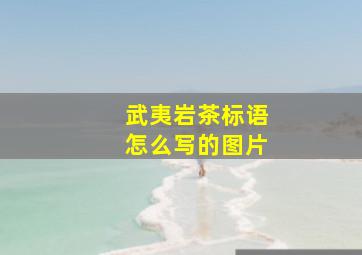 武夷岩茶标语怎么写的图片