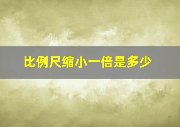 比例尺缩小一倍是多少