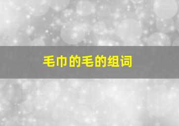 毛巾的毛的组词