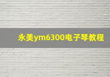 永美ym6300电子琴教程