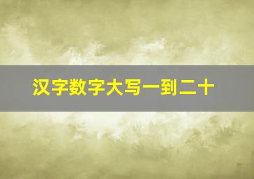 汉字数字大写一到二十