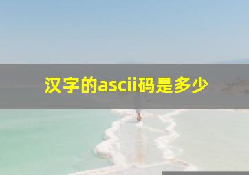 汉字的ascii码是多少