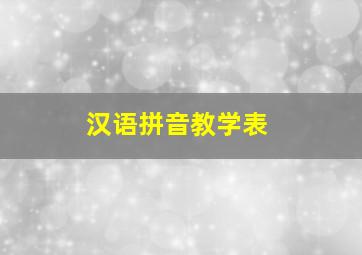 汉语拼音教学表