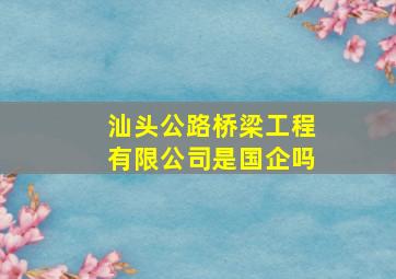 汕头公路桥梁工程有限公司是国企吗