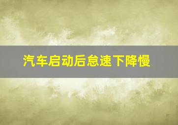 汽车启动后怠速下降慢