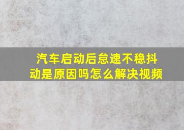 汽车启动后怠速不稳抖动是原因吗怎么解决视频