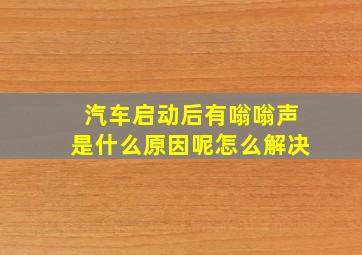 汽车启动后有嗡嗡声是什么原因呢怎么解决