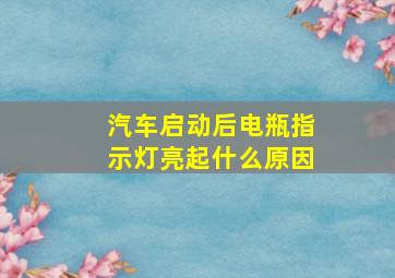 汽车启动后电瓶指示灯亮起什么原因