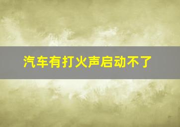 汽车有打火声启动不了