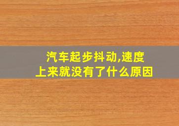 汽车起步抖动,速度上来就没有了什么原因