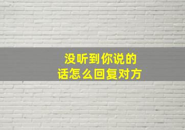 没听到你说的话怎么回复对方