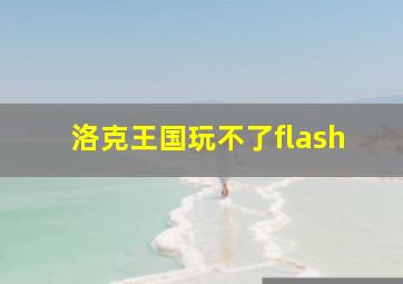 洛克王国玩不了flash