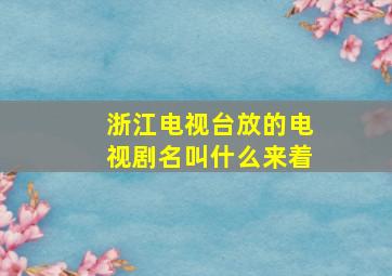 浙江电视台放的电视剧名叫什么来着