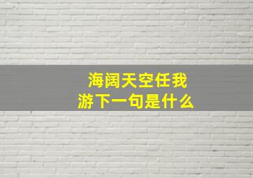 海阔天空任我游下一句是什么