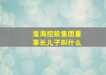 淮海控股集团董事长儿子叫什么