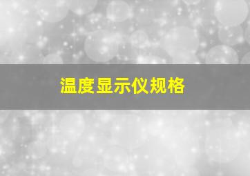 温度显示仪规格