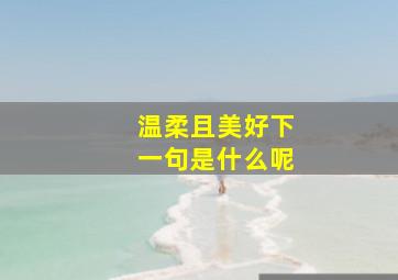 温柔且美好下一句是什么呢