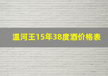 温河王15年38度酒价格表