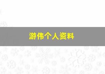 游伟个人资料