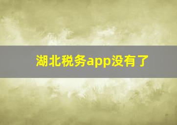 湖北税务app没有了