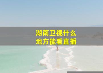 湖南卫视什么地方能看直播