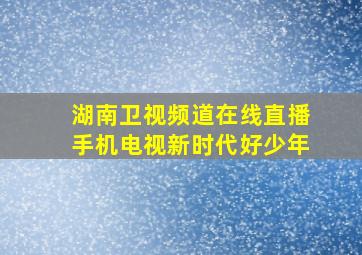 湖南卫视频道在线直播手机电视新时代好少年