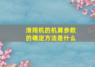 滑翔机的机翼参数的确定方法是什么