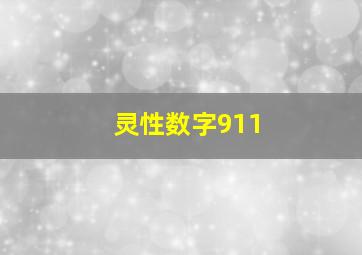 灵性数字911