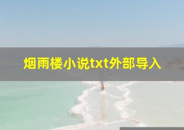 烟雨楼小说txt外部导入