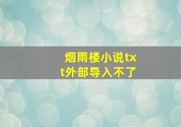 烟雨楼小说txt外部导入不了