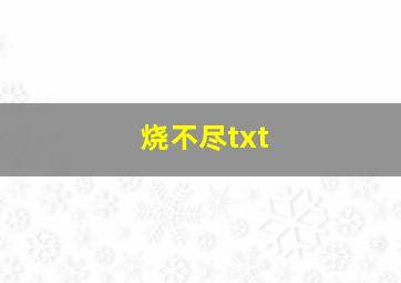 烧不尽txt