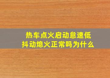 热车点火启动怠速低抖动熄火正常吗为什么