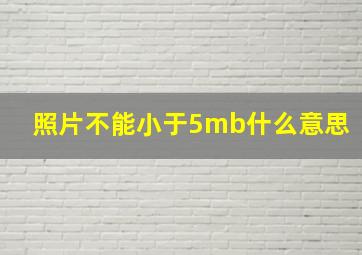 照片不能小于5mb什么意思