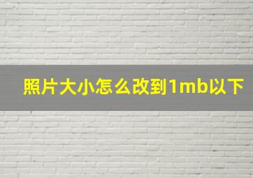 照片大小怎么改到1mb以下