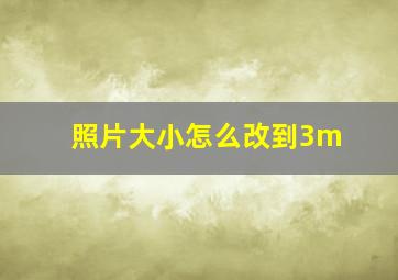 照片大小怎么改到3m