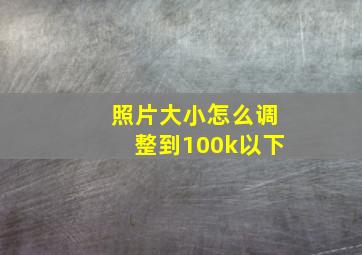 照片大小怎么调整到100k以下