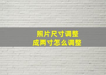 照片尺寸调整成两寸怎么调整