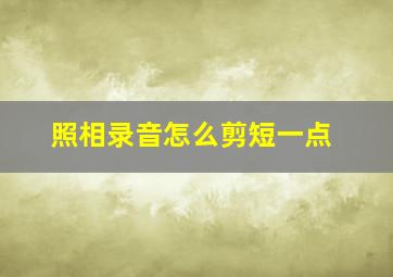 照相录音怎么剪短一点